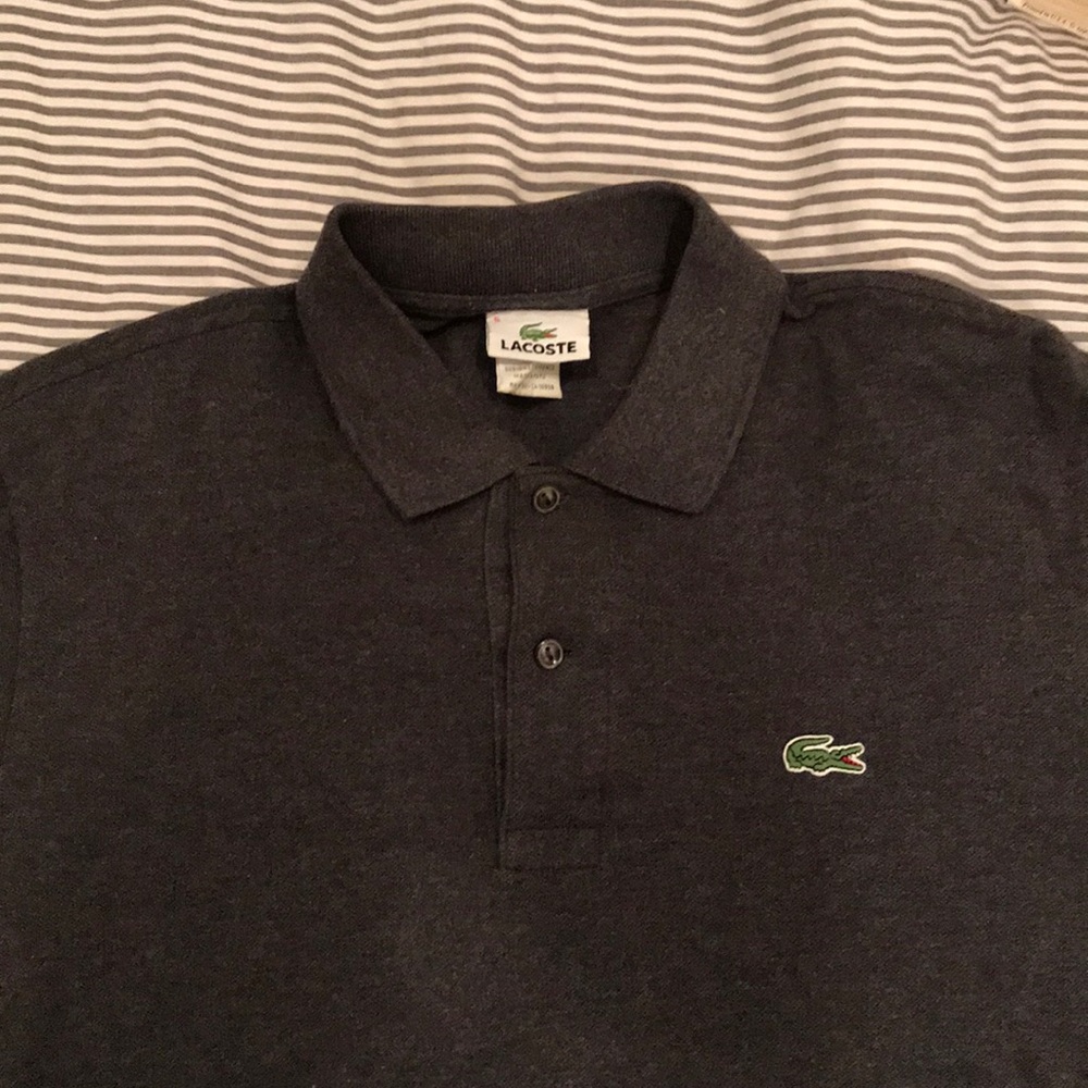 Lacoste Gray Long Sleeve Polo size 5